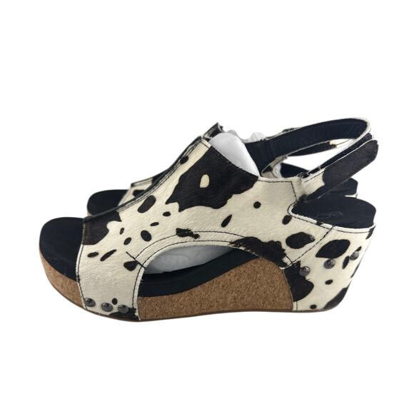 Corkys Pasture Sandals - Cow Print Wedge Heels - Size: 8 NWOB - Picture 3 of 6